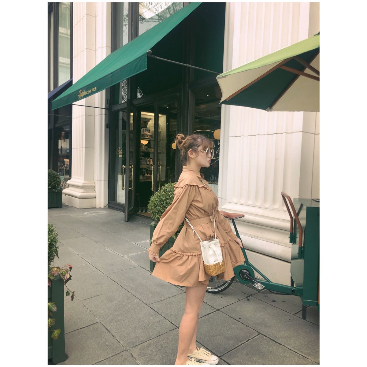 frill 2way tiered one-piece camel | épine
