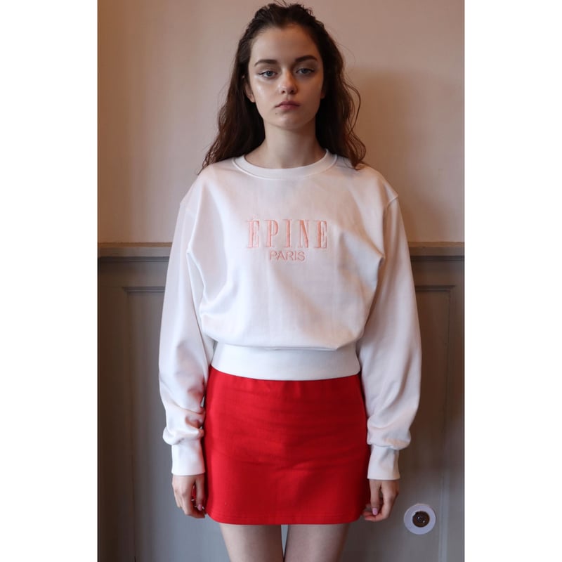 ÉPINE PARIS embroidery sweat white×pink