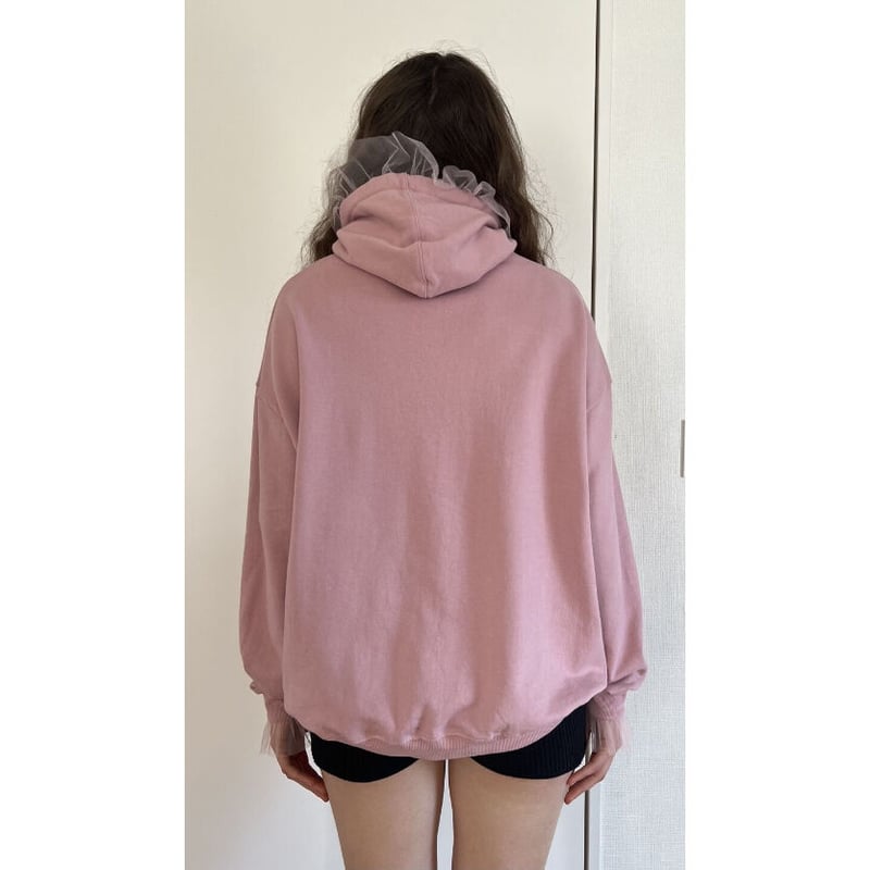 é tulle ribbon hoodie pink | épine