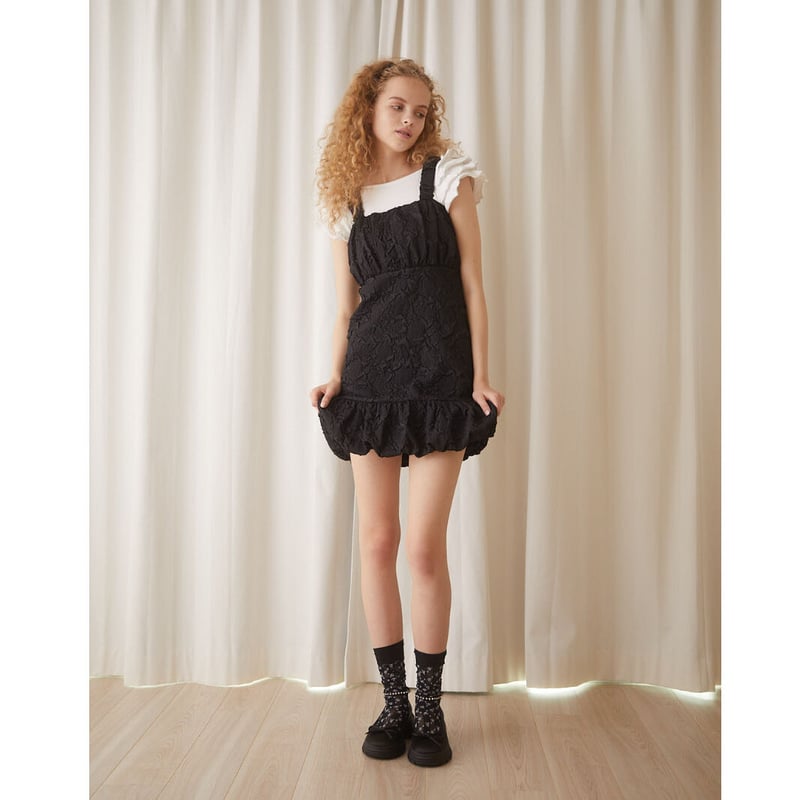 jaguard balloon back ribbon onepiece black | épine