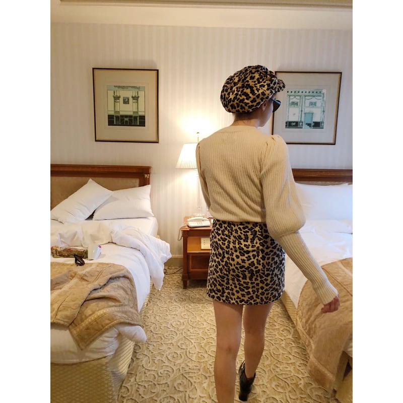 leopard fur mini skirt | épine