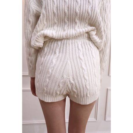 cable knit bloomers white