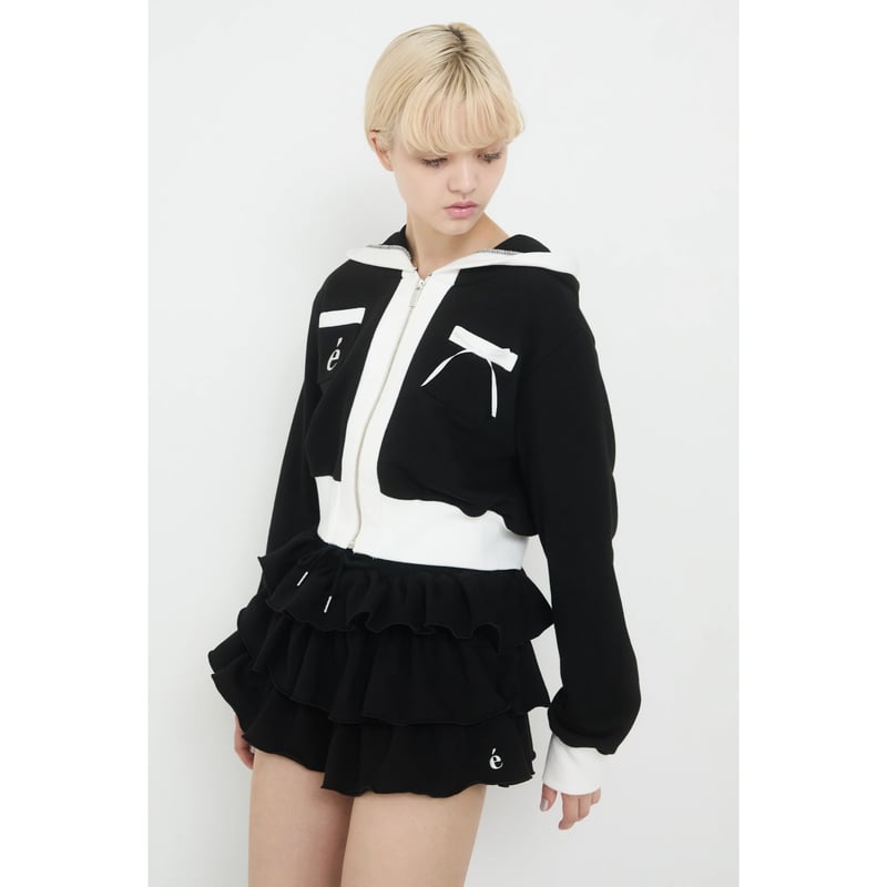 é zipper tulle frill skirt （2color） | épine