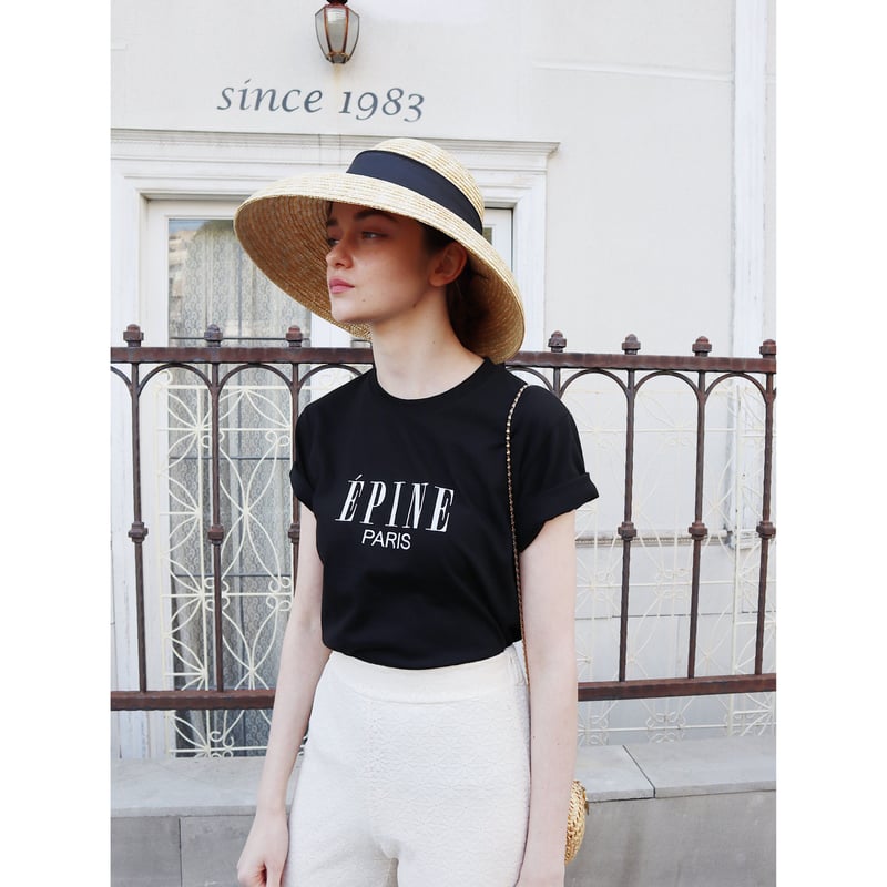 ÉPINE PARIS embroidery tee black×white | épine ÉPINE PARIS embroidery tee black×white | épine