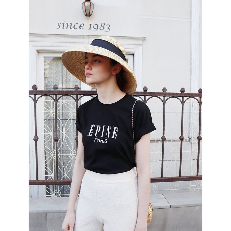 epine Tシャツ embroidery tee white×black