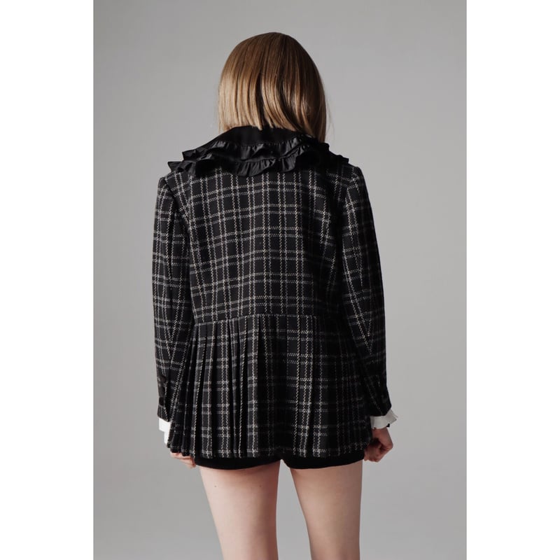 pleats frill jacket tweed check | épine