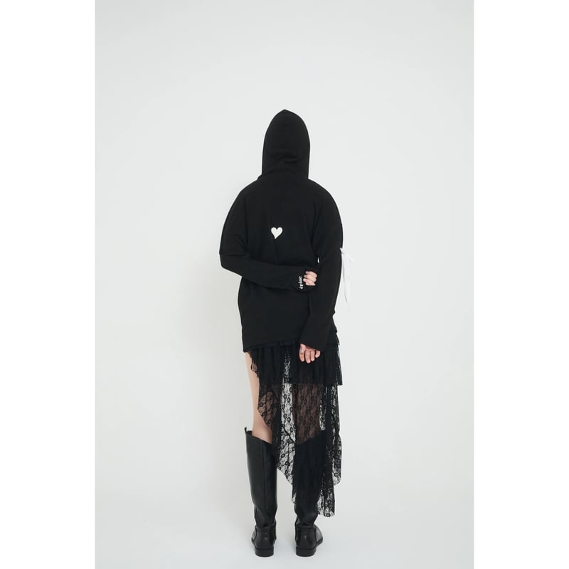 ribbon logo design hood long tee (3color) | épine ribbon logo design hood long tee (3color) | épine