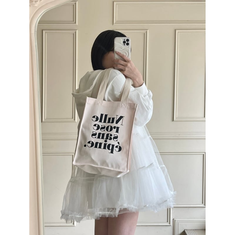 mini》Nulle rose sans épine tote bag babypink