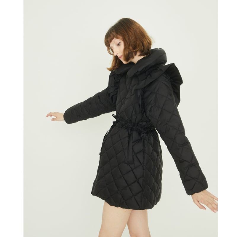 é zipper quilting long down coat black | épine