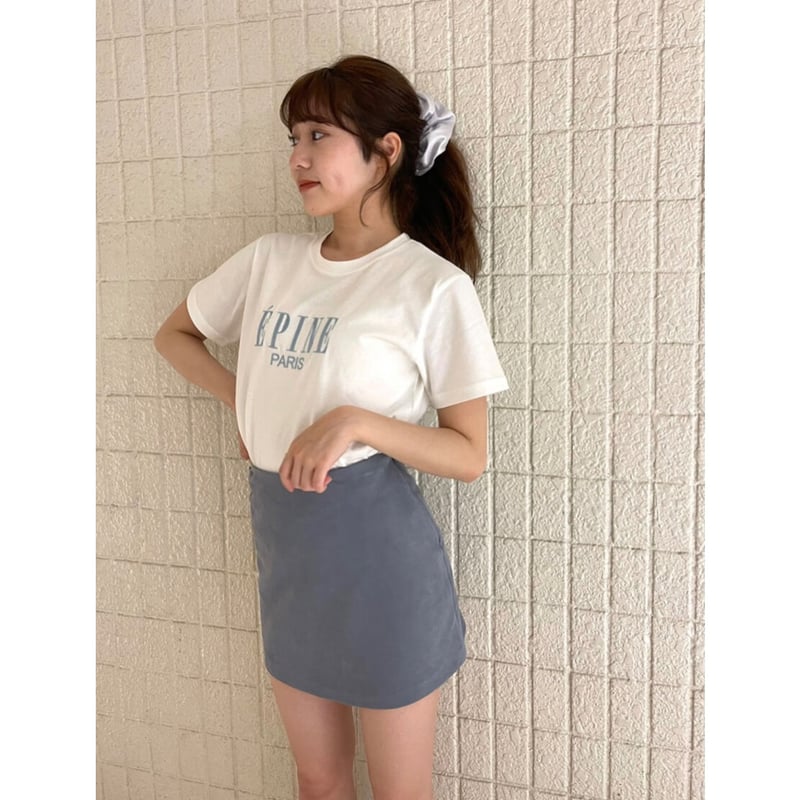 ÉPINE PARIS embroidery tee white×ice blue | épine