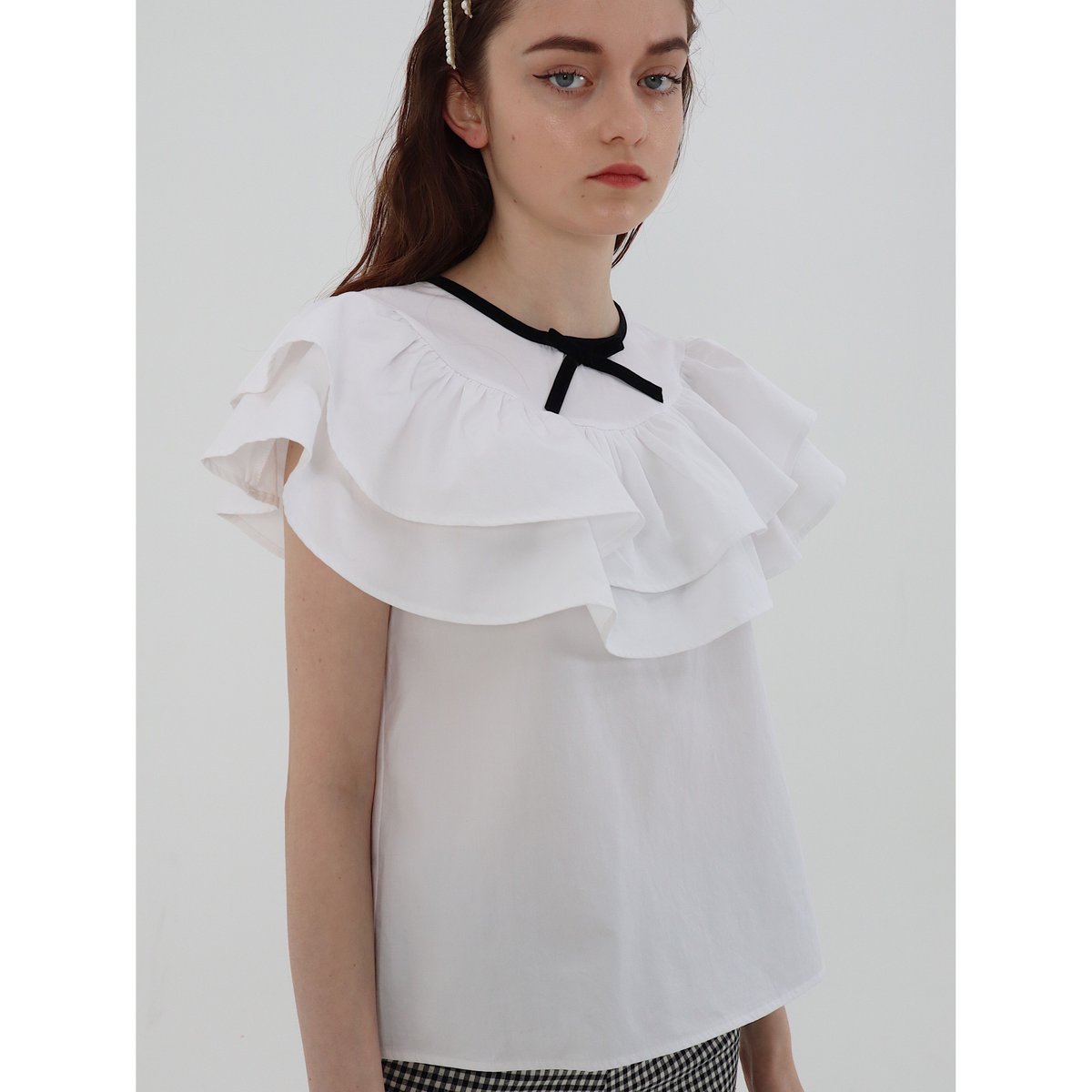 double frill ribbon blouse | épine double frill ribbon blouse | épine