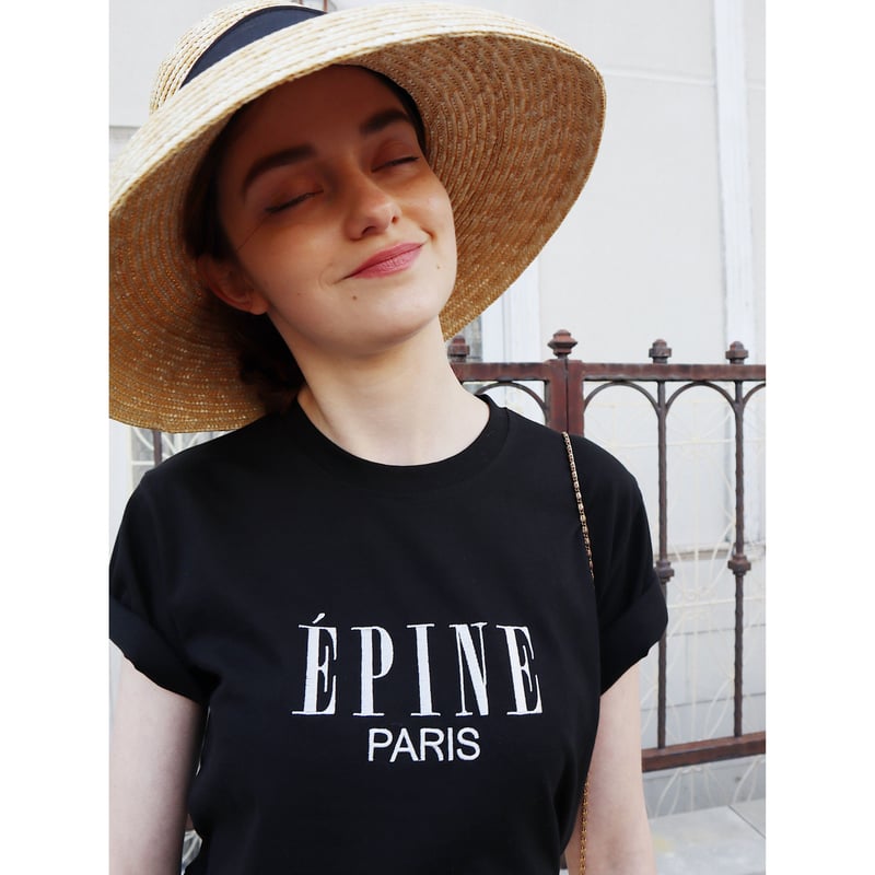 ÉPINE PARIS embroidery tee black×white | épine