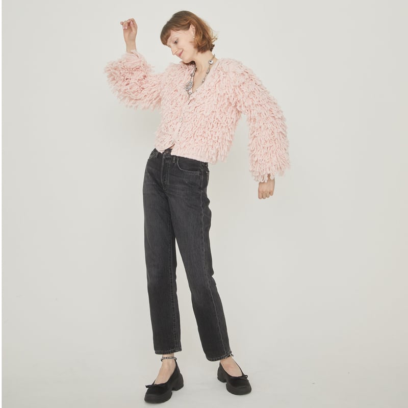EPINE エピヌ　カーディガン　ジャケット　セーター sheep bijou volume cardigan pink | épine
