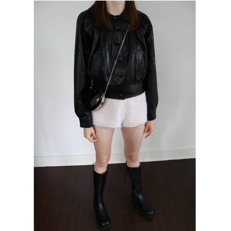 leather lady jacket black | épine