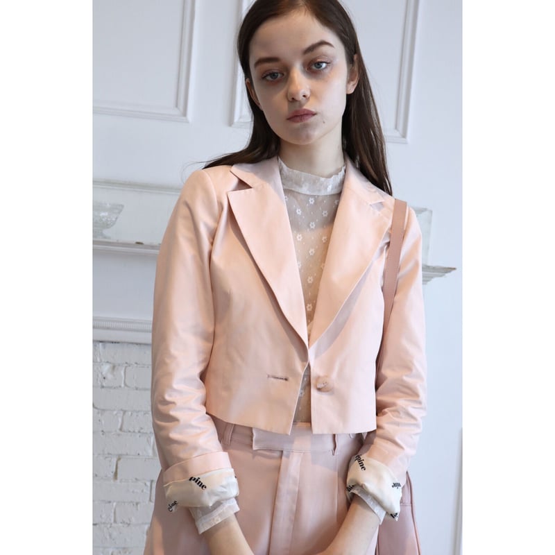 épine logo lining short jacket baby pink