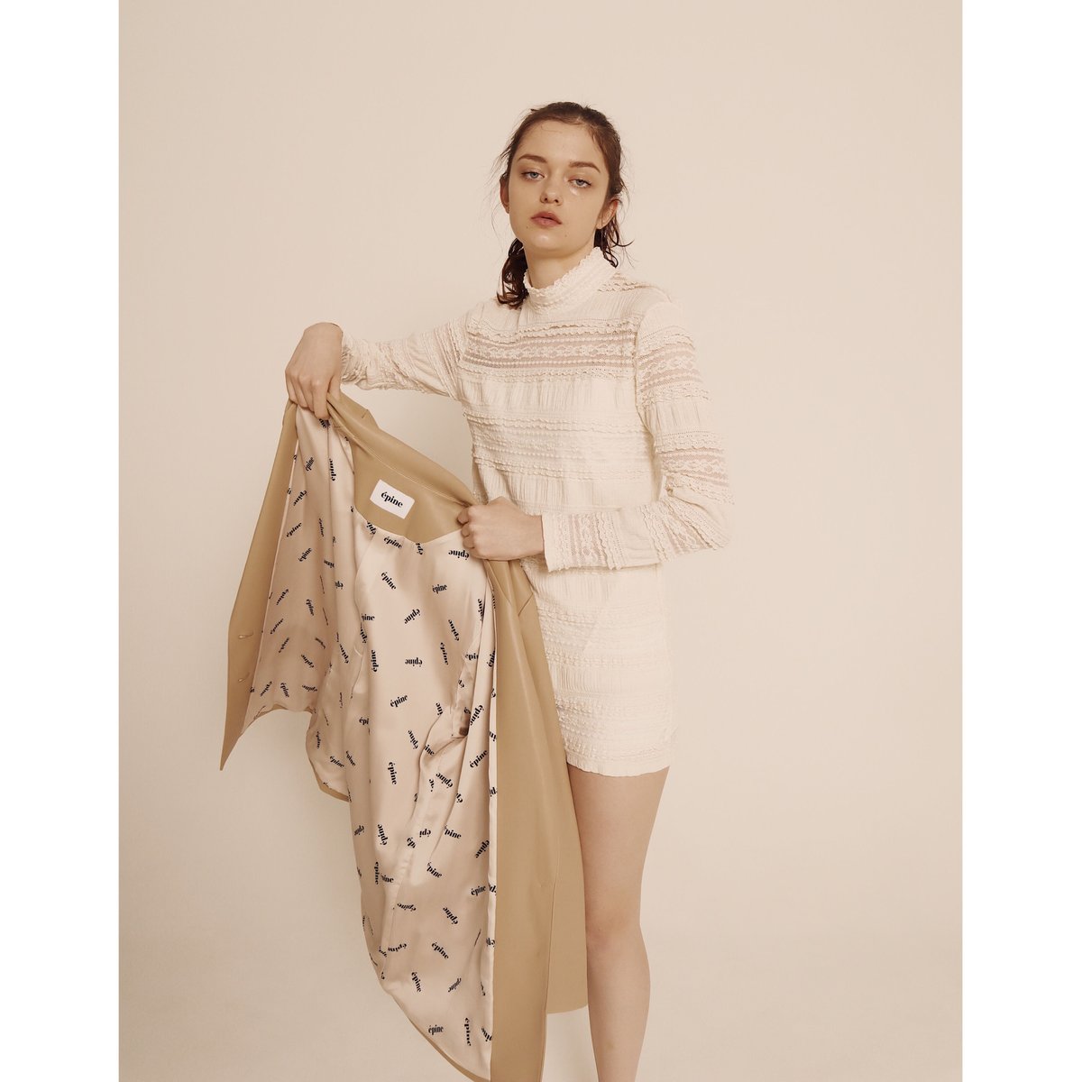 épine logo lining leather jacket beige | épine épine logo lining leather jacket beige | épine