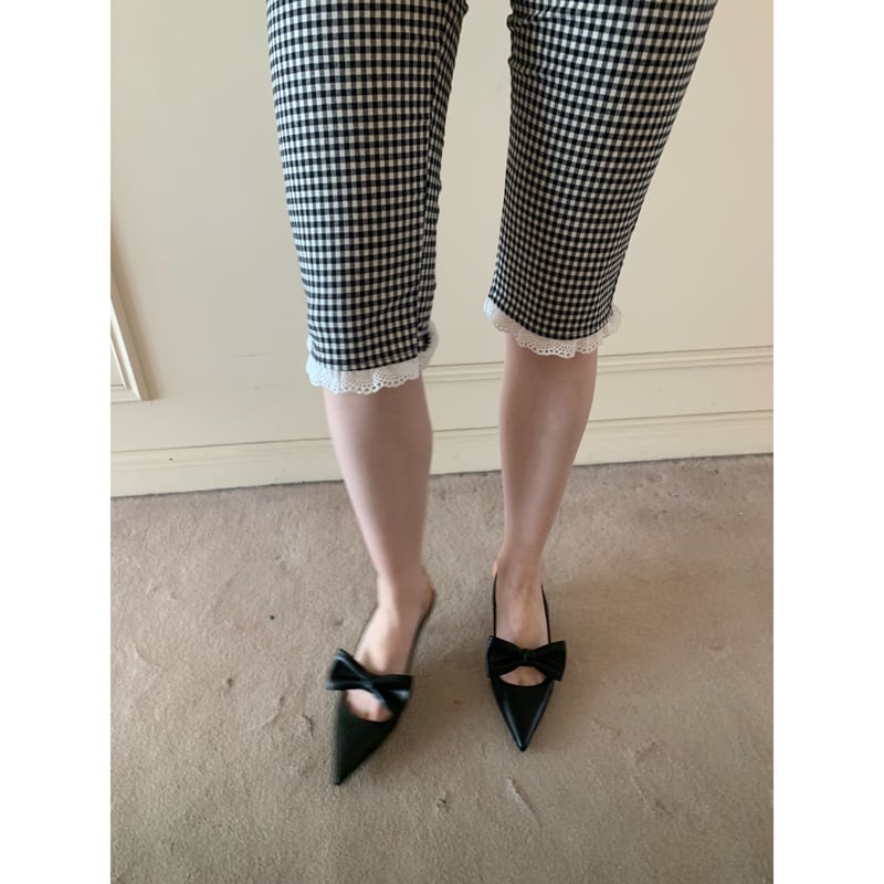 pointed ribbon mule black | épine 