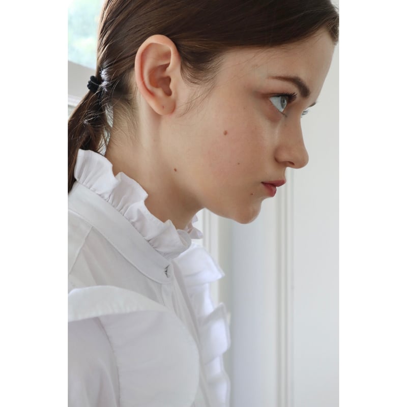 square frill back ribbon shirt onepiece white | square frill back ribbon shirt onepiece white |