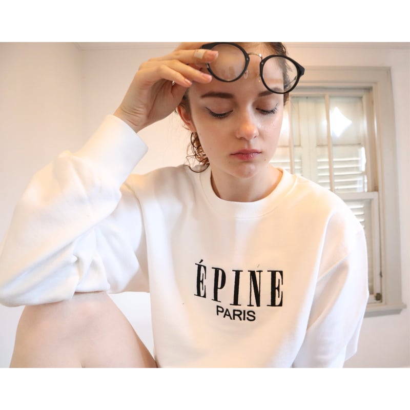 ÉPINE PARIS embroidery sweat black×white