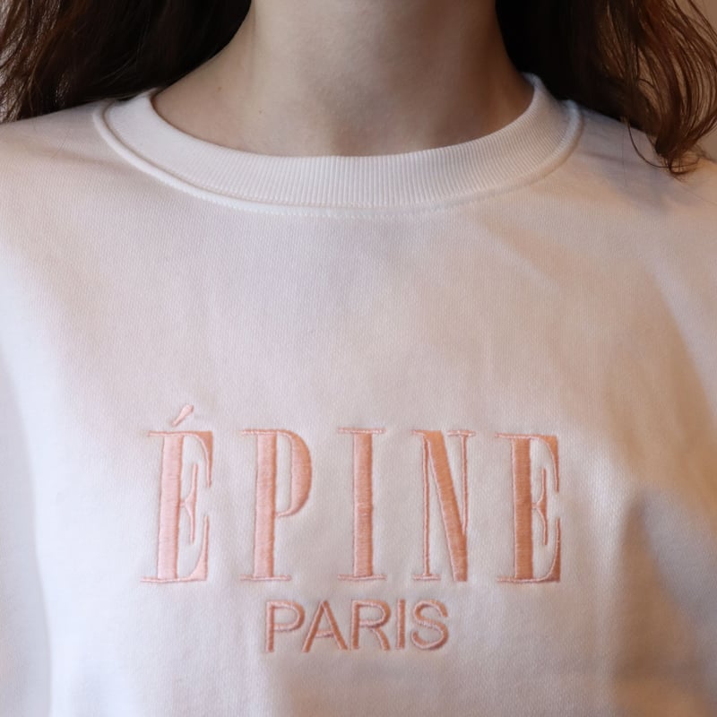 ÉPINE PARIS embroidery sweat white×pink