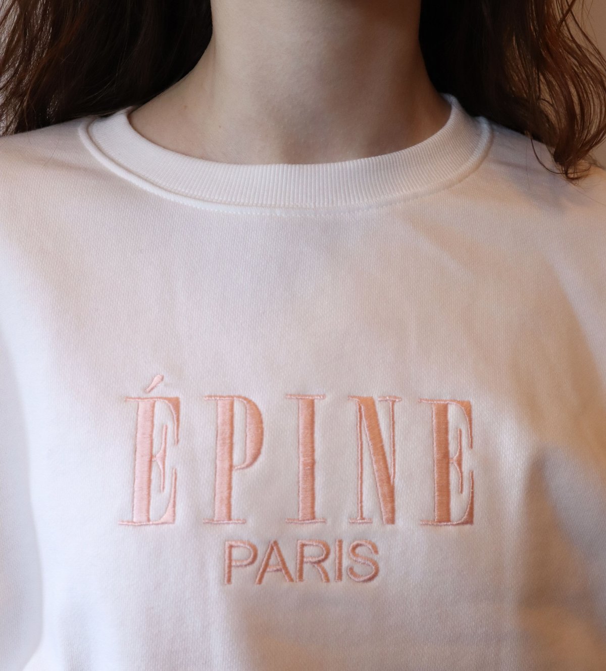 ÉPINE PARIS embroidery sweat white×pink | épine