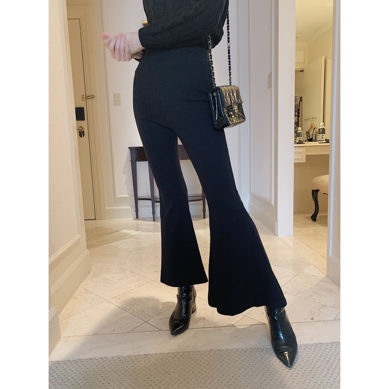 rib knit bell pants black | épine