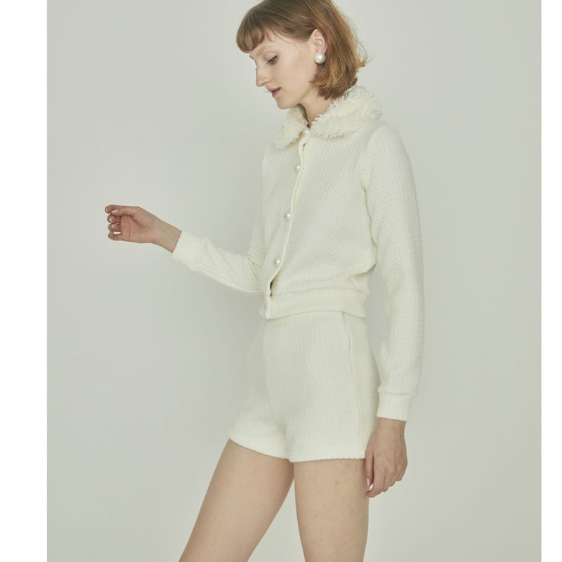 poodle fur Pearl knit cardigan（2color） | épine 