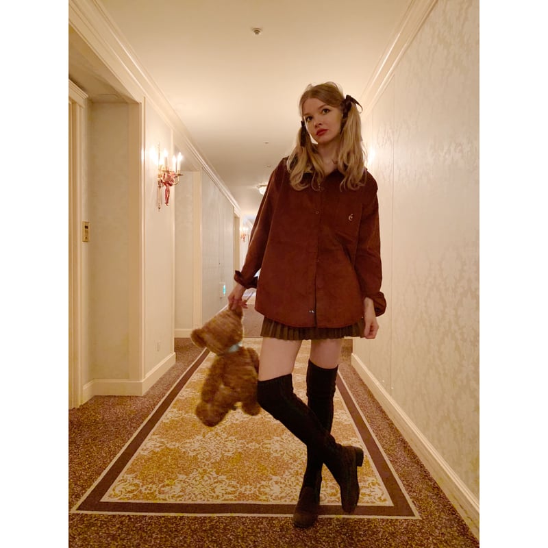 é logo corduroy big shirt brown | épine é logo corduroy big shirt brown | épine