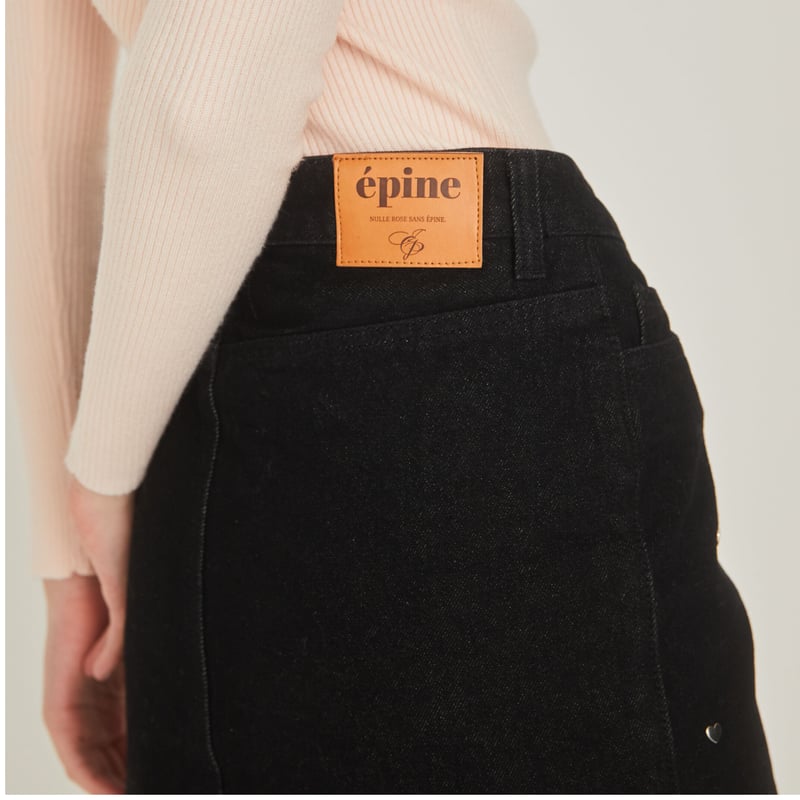 épine Heart studs denim mini skirt | épine