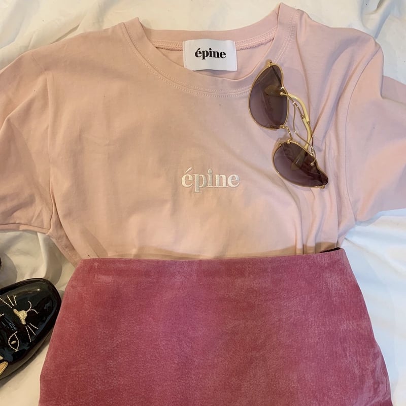 epine embroidery tee baby pink | épine