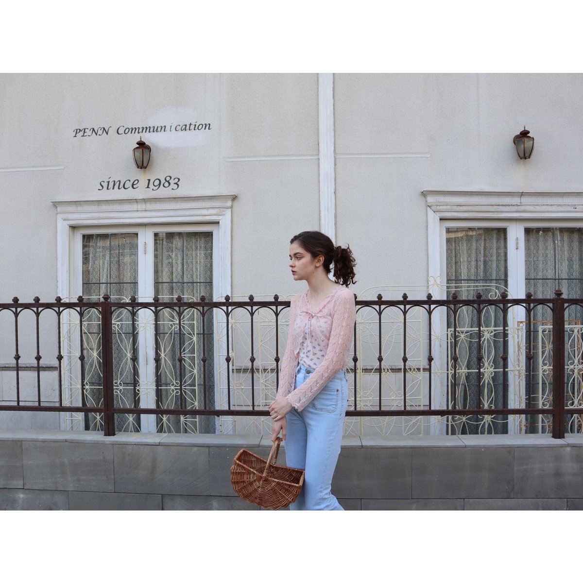 mohair low gauge ribbon cardigan baby pink | épine
