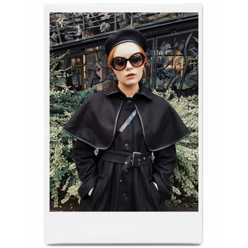 piping cape 2way coat black | épine piping cape 2way coat black | épine