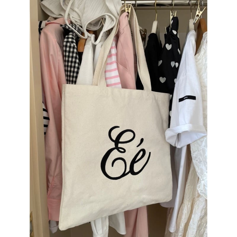 Eé embroidery tote bag ivory | épine