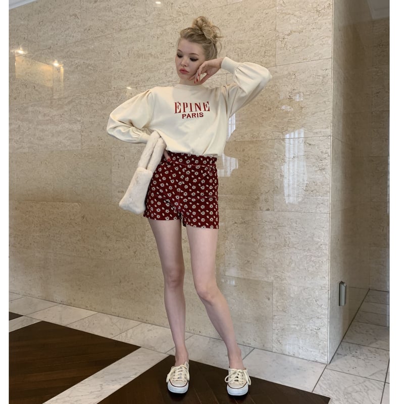 epine ベロア ショートパンツ epine エピヌ サイドスリットベロアショートパンツ - メルカリ