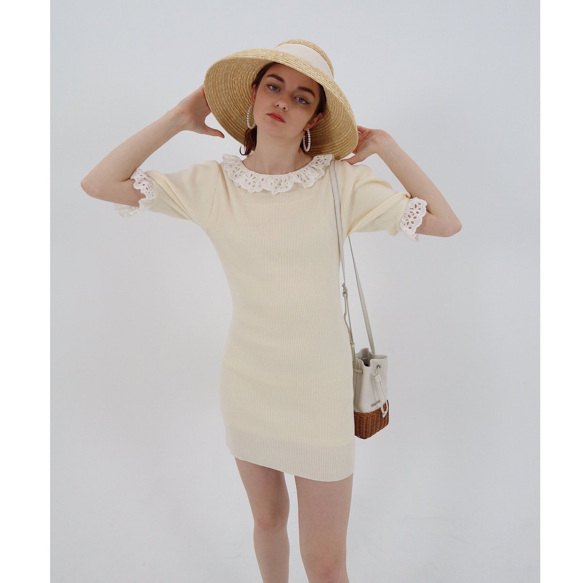 ❤️定価10978円Mermaid Lace RIB Knit OP