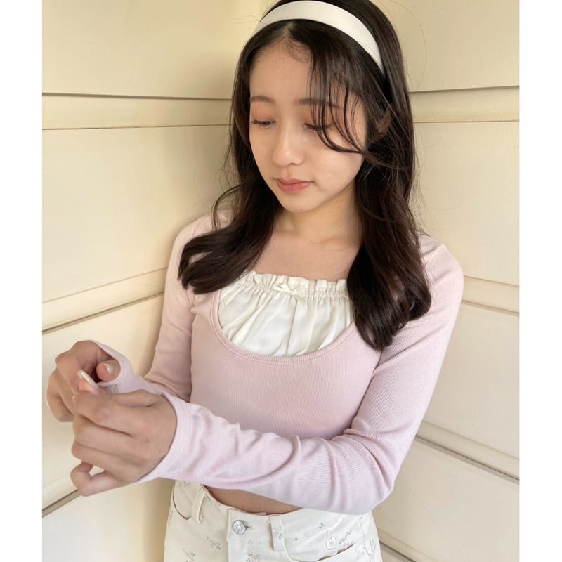 U cut frill layered rib tops(6color) | épine U cut frill layered rib tops(6color) | épine
