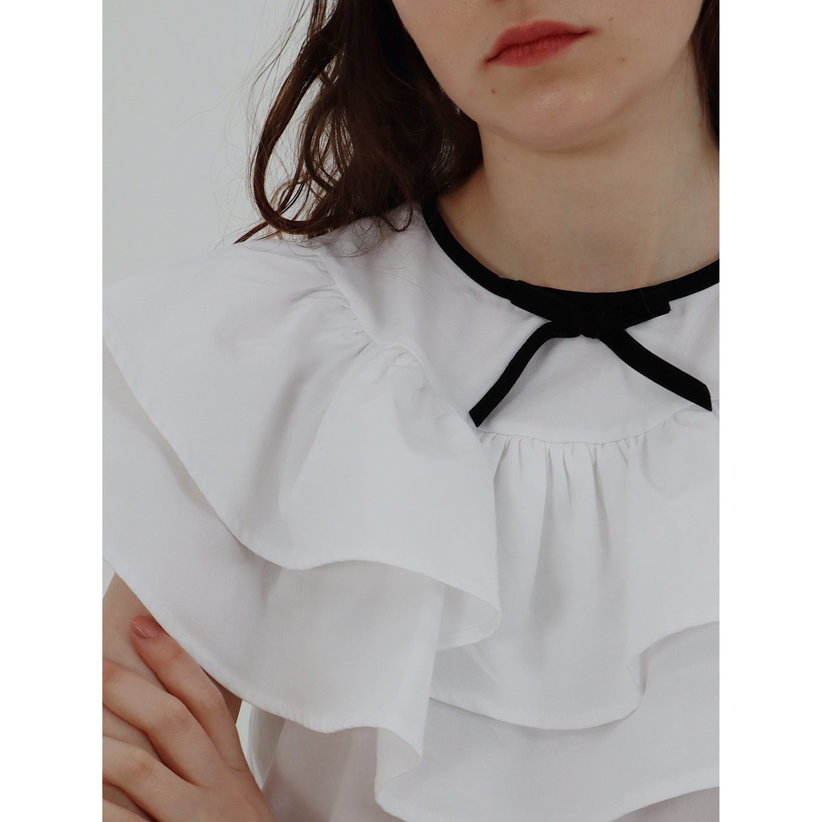 double frill ribbon blouse | épine double frill ribbon blouse | épine