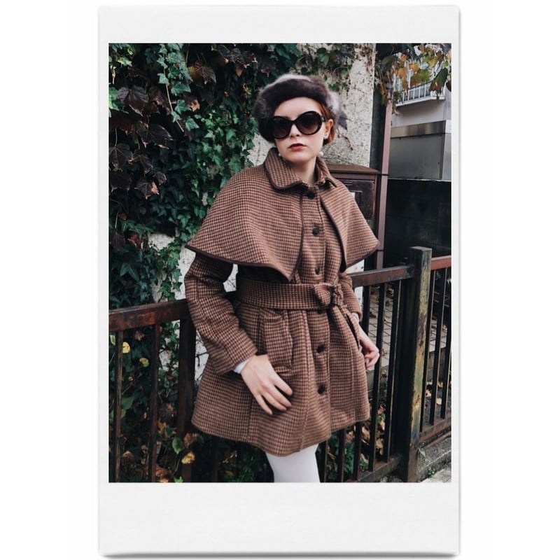 新品タグ付き　epine piping cape 2way coatケープコート piping cape 2way coat black | épine