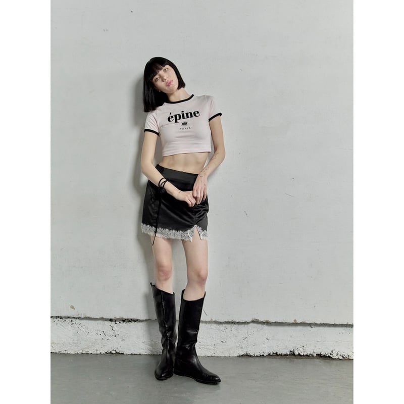 épine piping emblem cropped tee（3color） | épine
