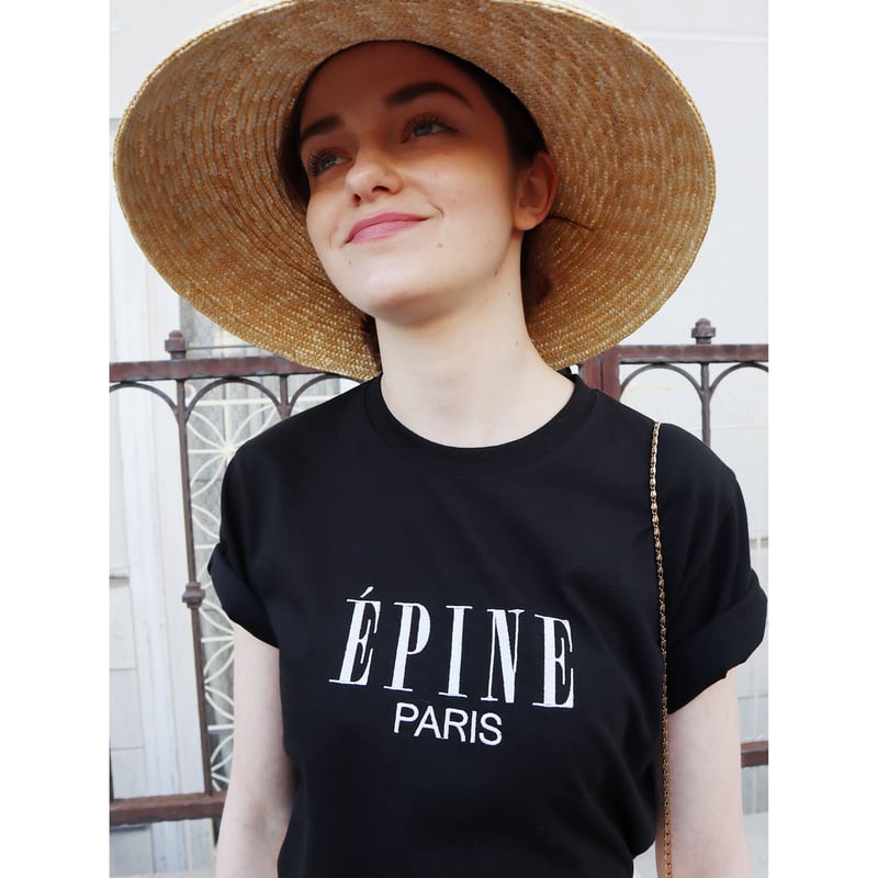 ÉPINE PARIS embroidery tee black×white | épine
