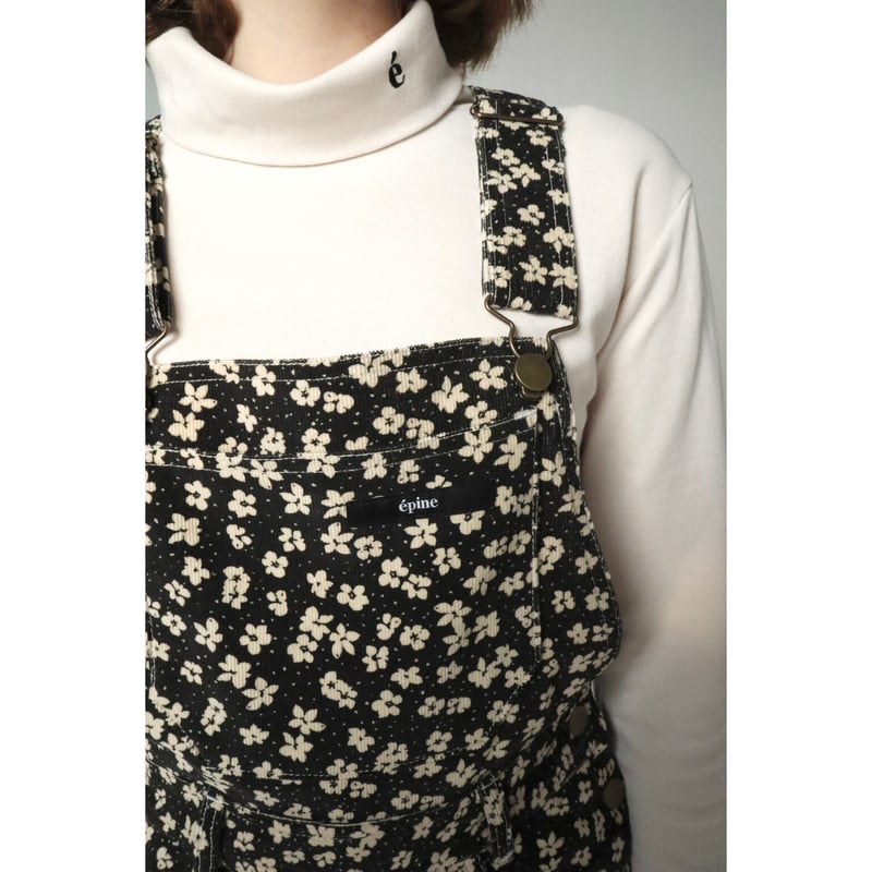 flower corduroy mini salopette