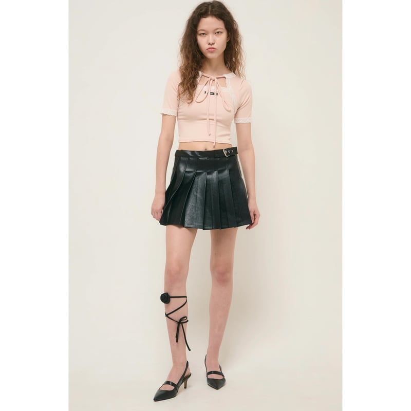 épine leather pleats mini skirt epine épine leather pleats mini skirt(2color) | épine