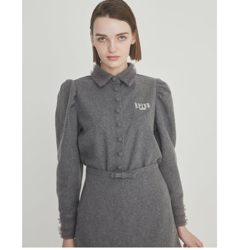 épine - PARIS tulle wool blouse romance gray ÉPINE PARIS tulle wool blouse romance gray | épine