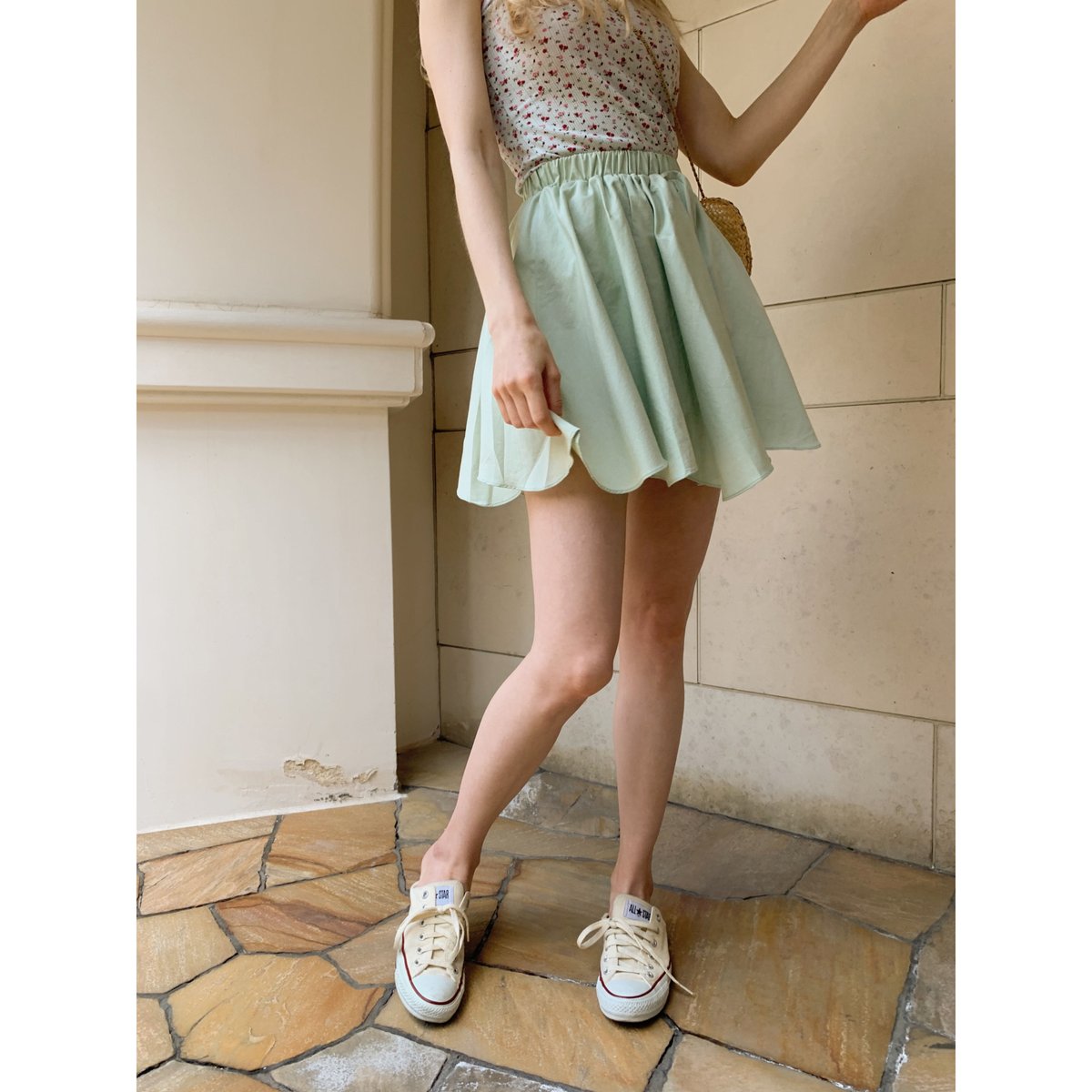 wave flare mini skirt mint | épine wave flare mini skirt mint | épine