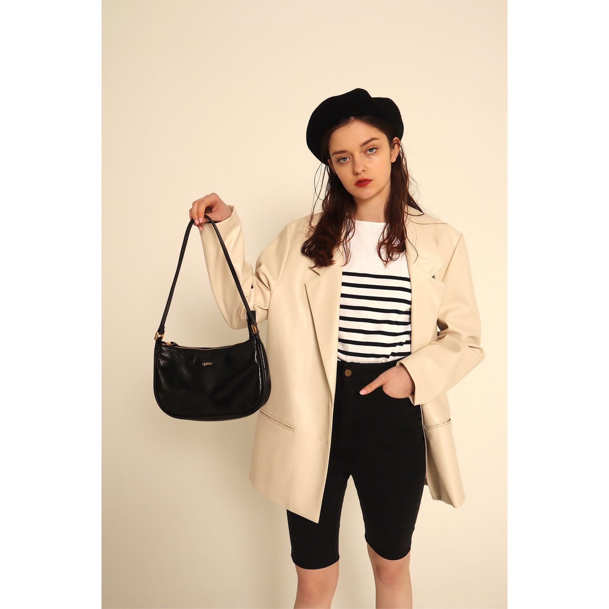 épine logo lining leather jacket ivory | épine épine logo lining leather jacket ivory | épine