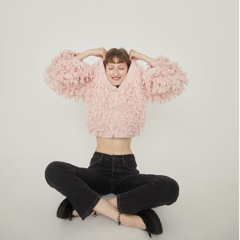 sheep bijou volume cardigan pink | épine