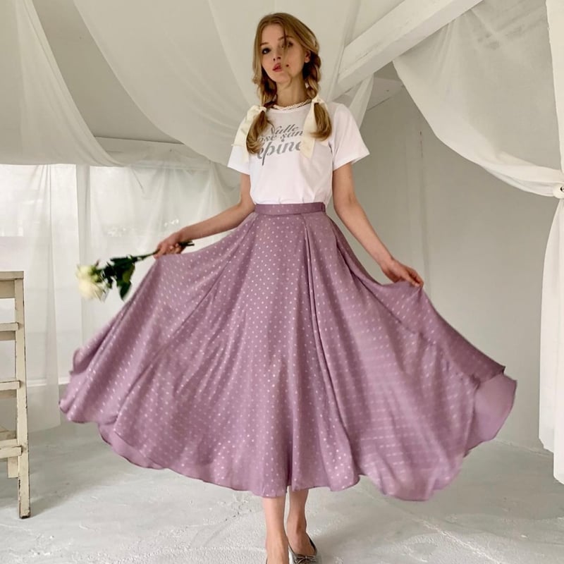 epine Satin Dot Volume Skirt（4color） | épine