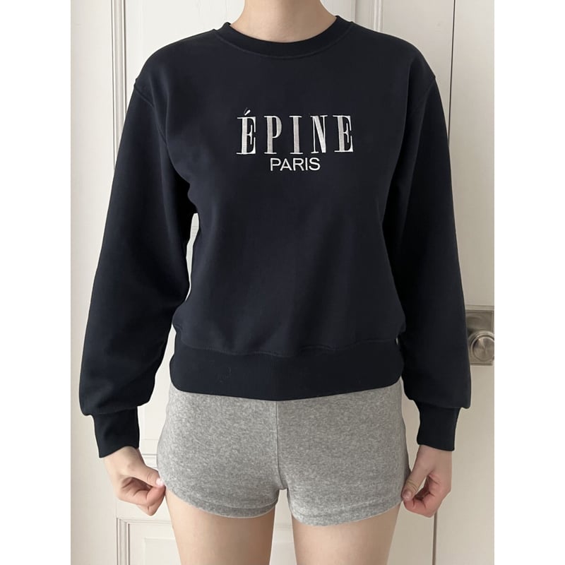 ÉPINE PARIS embroidery sweat navy×white