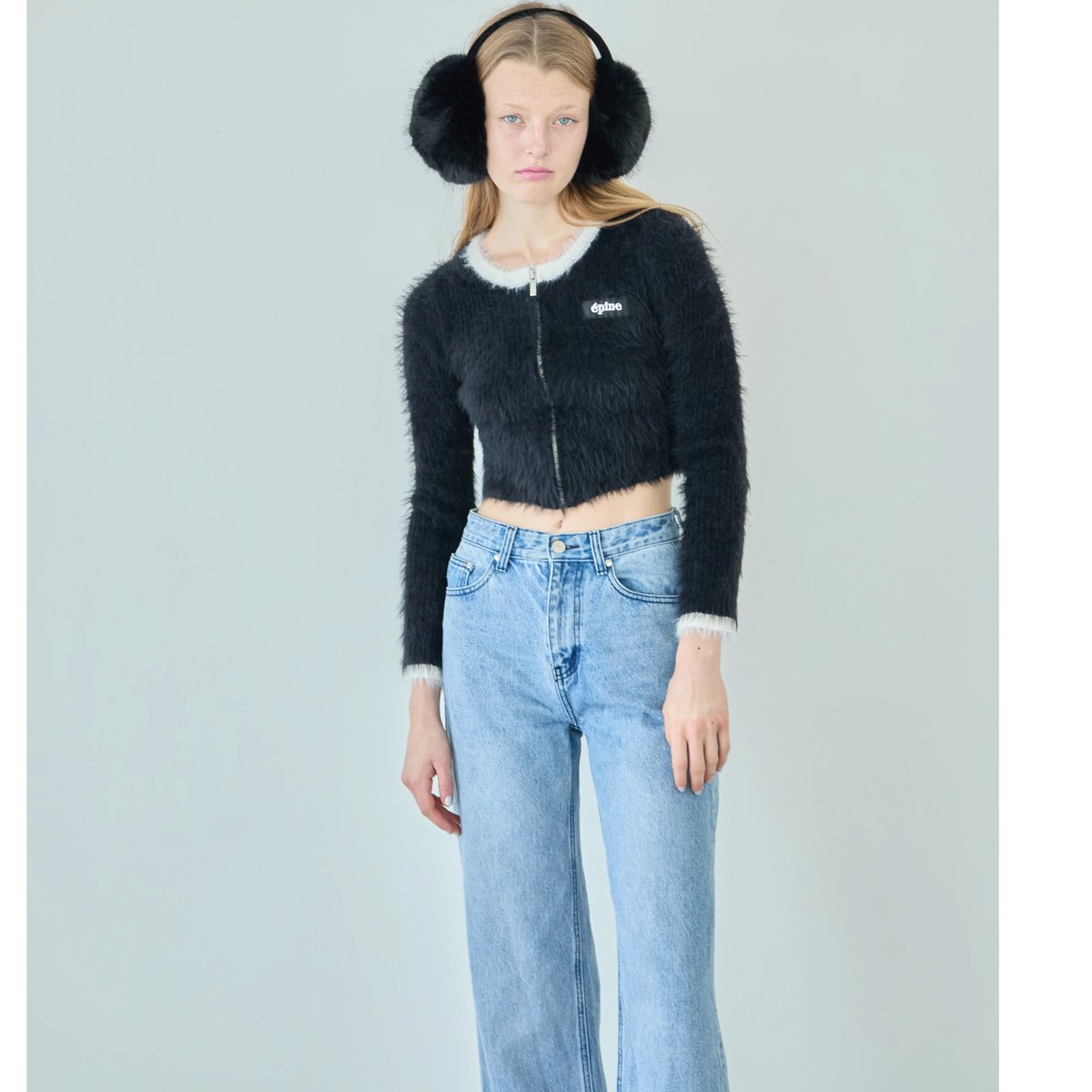 épine label shaggy zip cardigan （3color） | épine 