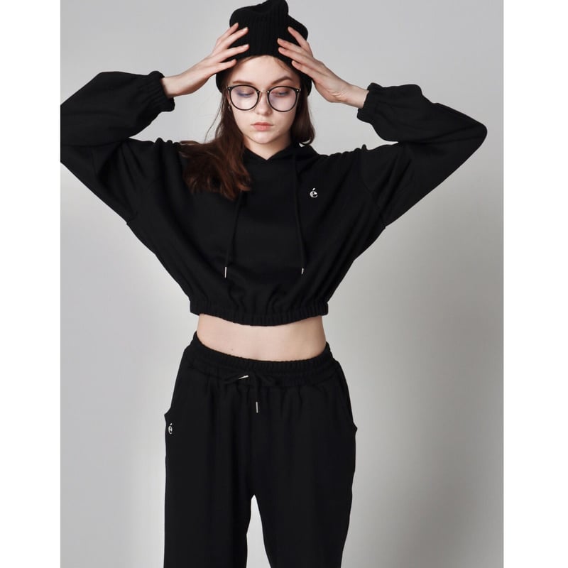 é knit hoodie black | épine